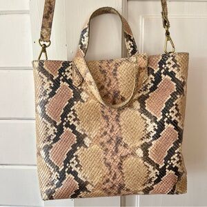 Madewell Zip-Top Transport Crossbody in Snake-Print